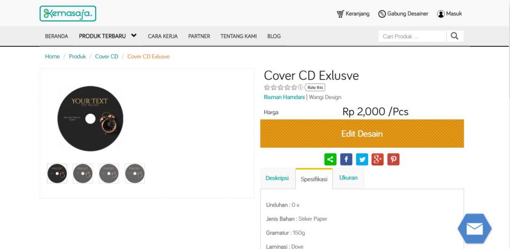 Cara Membuat Cover CD Online di Kemasaja.com